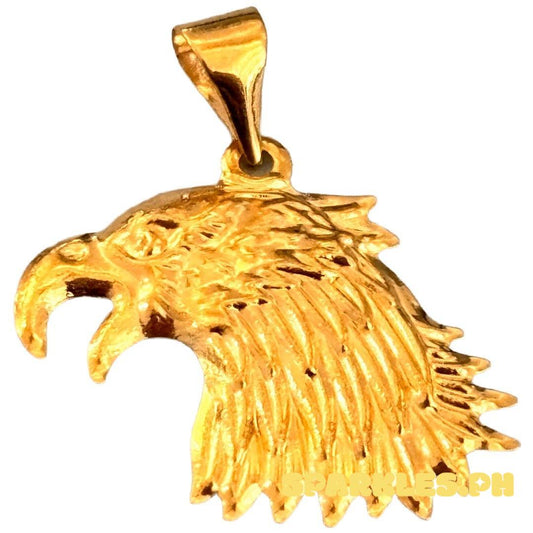 18k Saudi Gold Eagle Pendant Solido Lightweight - SKU-J2F18AN7