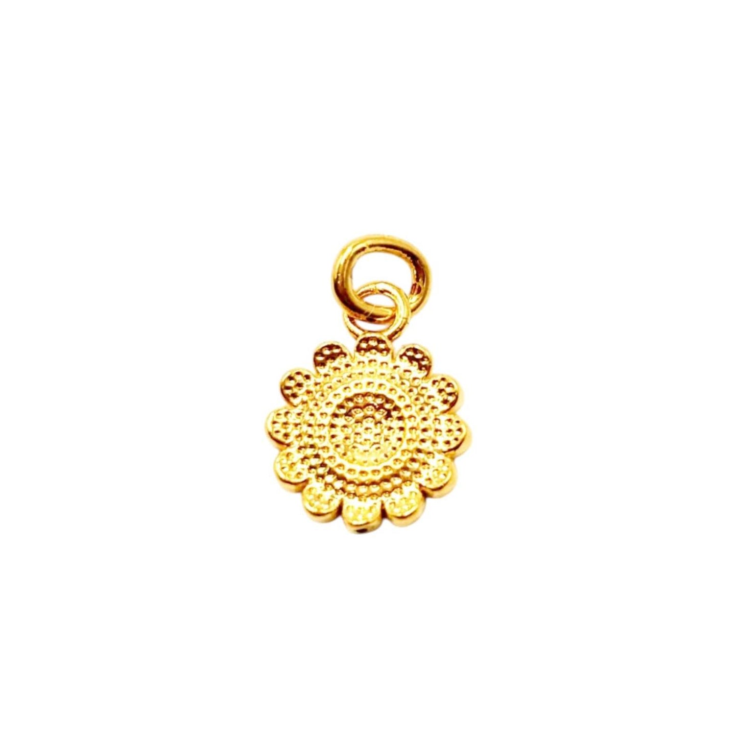 18k Saudi Gold Sunflower Style AMPAW Pendant - SKU-WRYNQ356