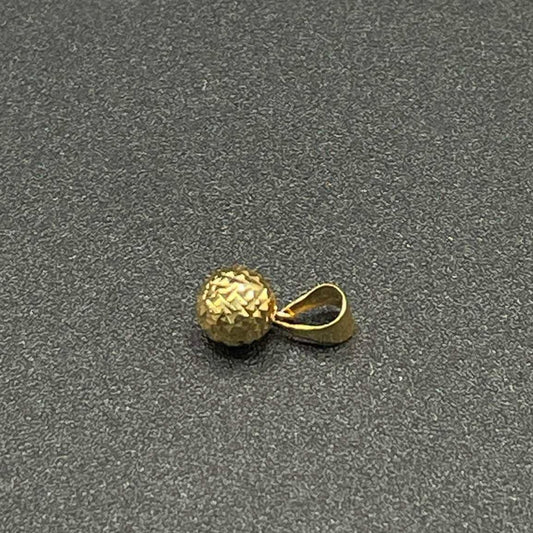 18k Saudi Gold Diacut Ball Style Pendant Solid Pawnable - SKU-YI50B3TN