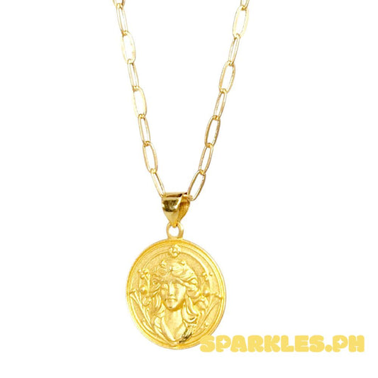 18k Saudi Gold Set Medusa + Micro Paperclip Makapal 18"