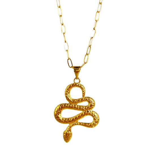 18k Saudi Gold Set Spiral Snake + Micro PaperClip Makapal 20"