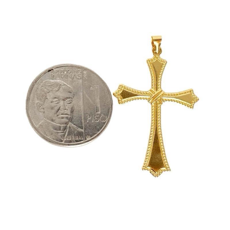 18k Saudi Gold Set Sword Cross + Bismark Chain 18”