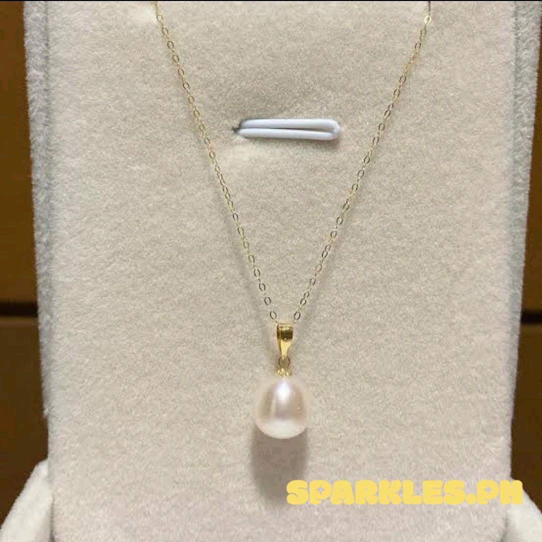 18k Saudi Gold Set Freshwater Pearl with Tauco chain LV1