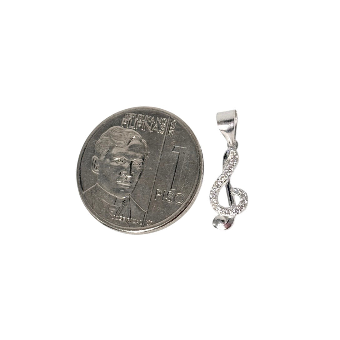 92.5 Sterling Silver - Musical Note Pendant