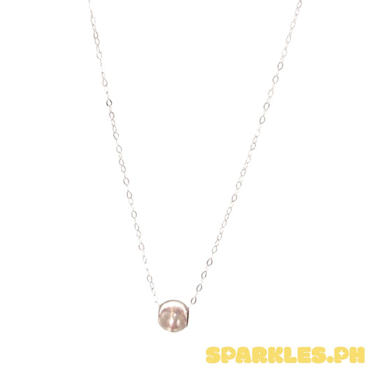 18k Saudi White Gold Tauco Chain + 18k Saudi White Gold Cat Eye Pendant