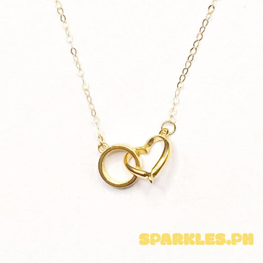 18k Saudi Gold Loop Of Love Necklace - SKU-I6IQORBZ