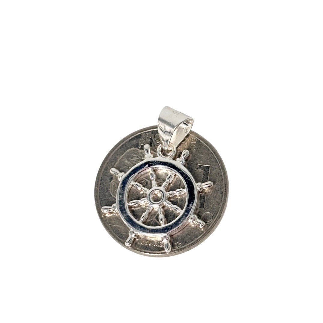 92.5 Sterling Silver - Japan Chain 18” + 92.5 Sterling Silver Anchor Wheel Pendant + 92.5 Sterling Silver - Bismark Bracelet