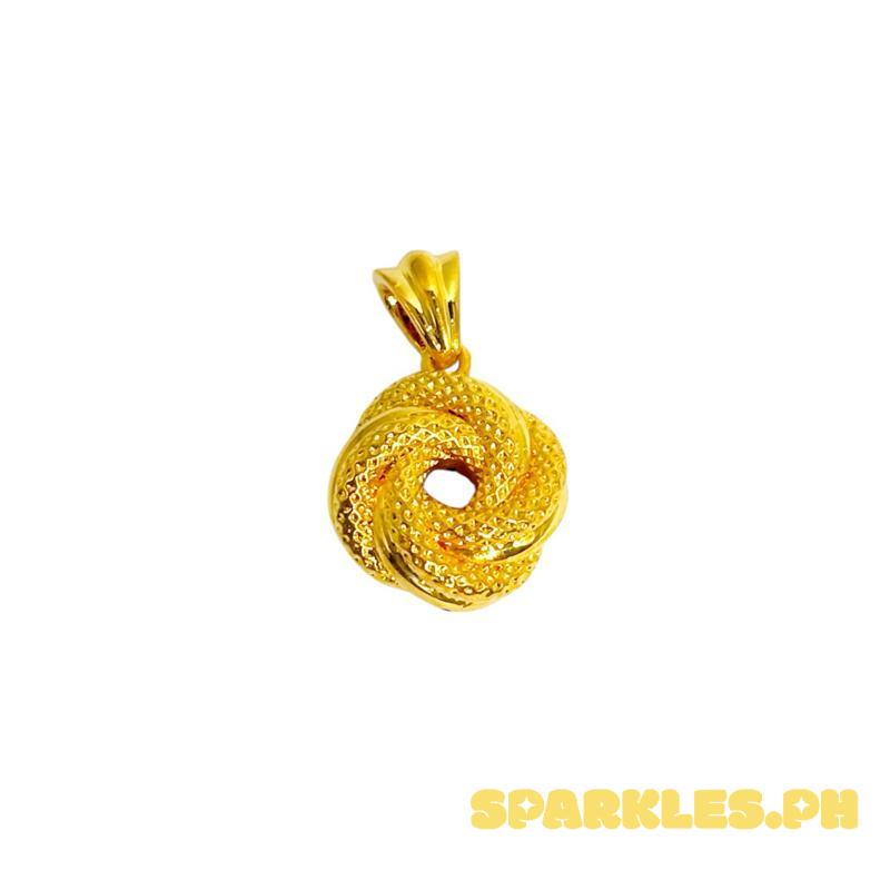 AMPAW/HOLLOW 18k Saudi Gold Ensaimada Pendant - SKUFE0326PEN2