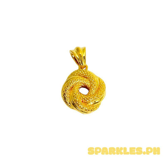 AMPAW/HOLLOW 18k Saudi Gold Ensaimada Pendant - SKUFE0326PEN2