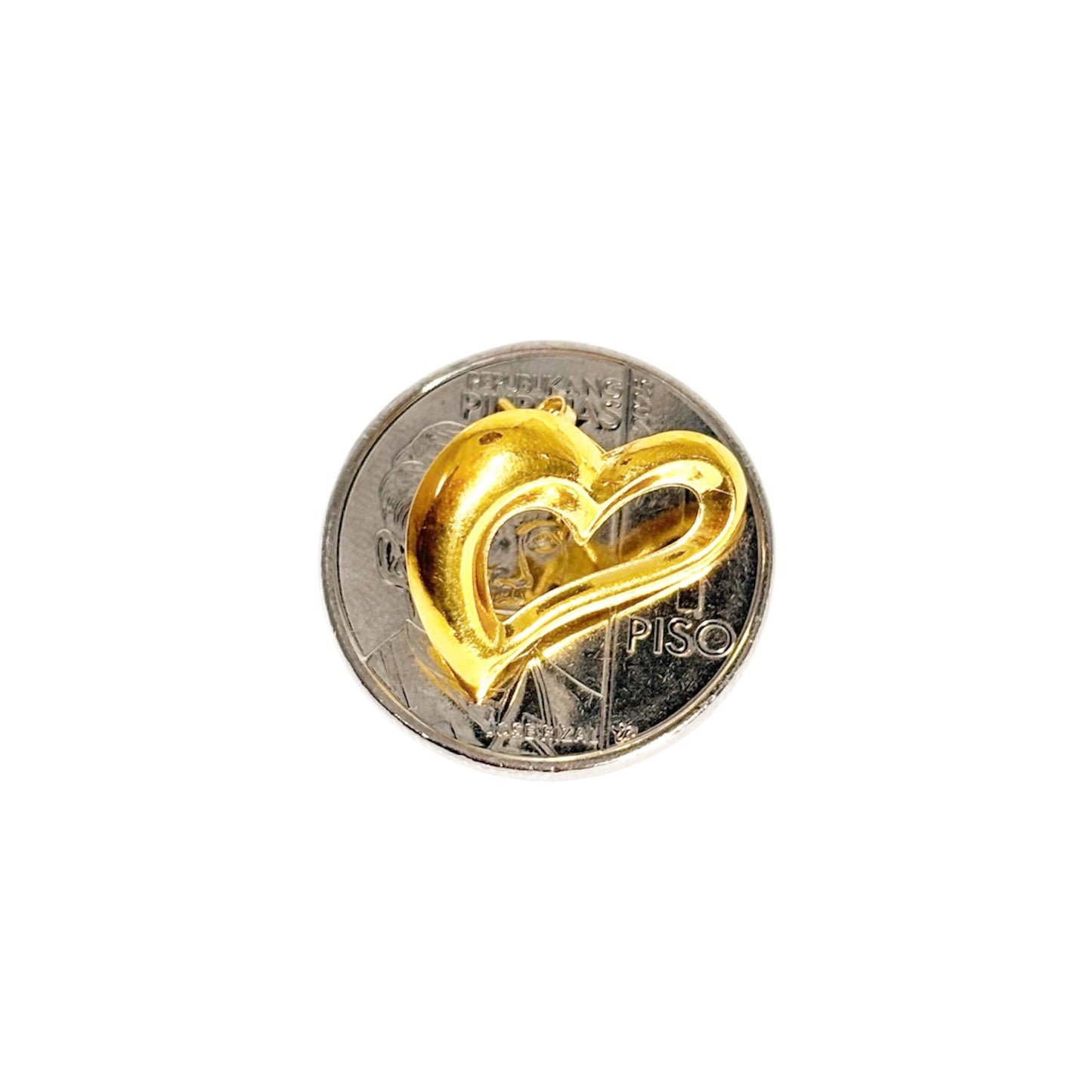 18k Saudi Gold Classic Heart Earring -SKUAP2126EAR1