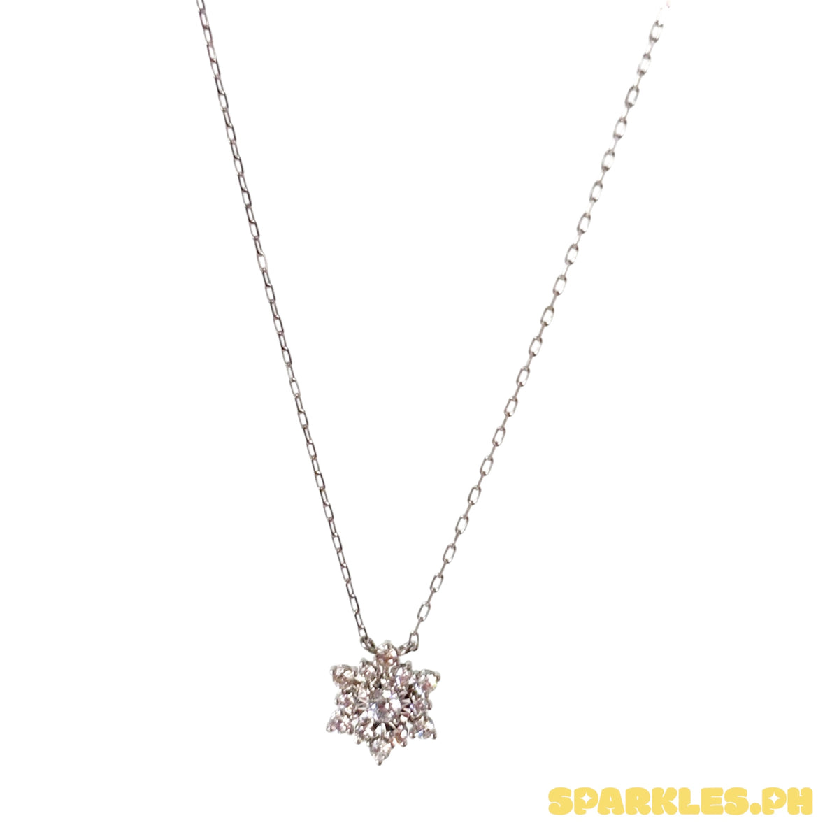 18k Natural Diamond - Snowflake Karkar Necklace 18"