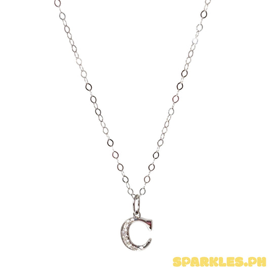 18k Natural Diamond - Initial C Necklace