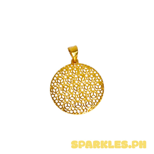 18k Saudi Gold Moonlace Pendant - SKU-BF1UO1XN
