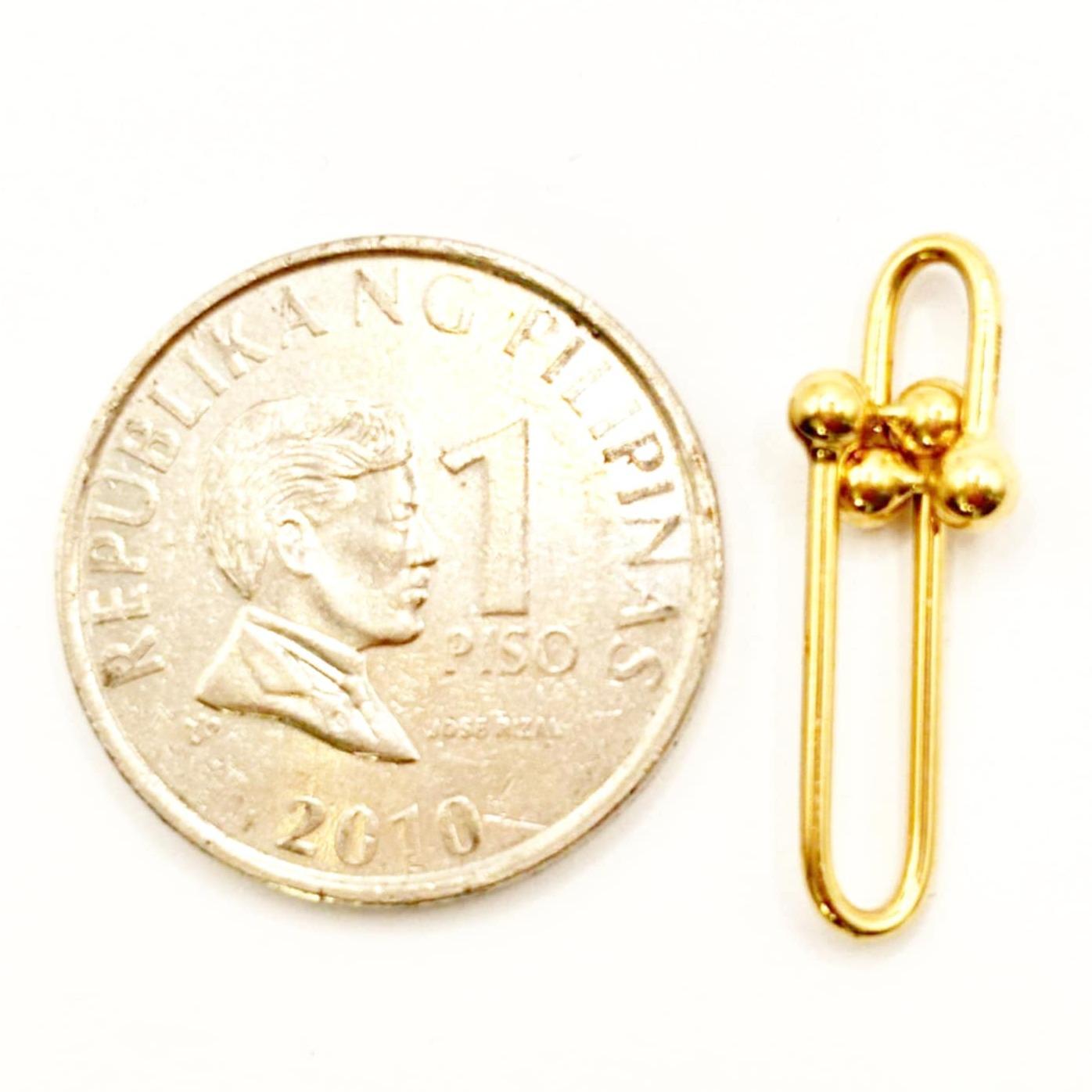 18k Saudi Gold Long U-Bar Pendant Lightweight - SKU-0A6YYNO8