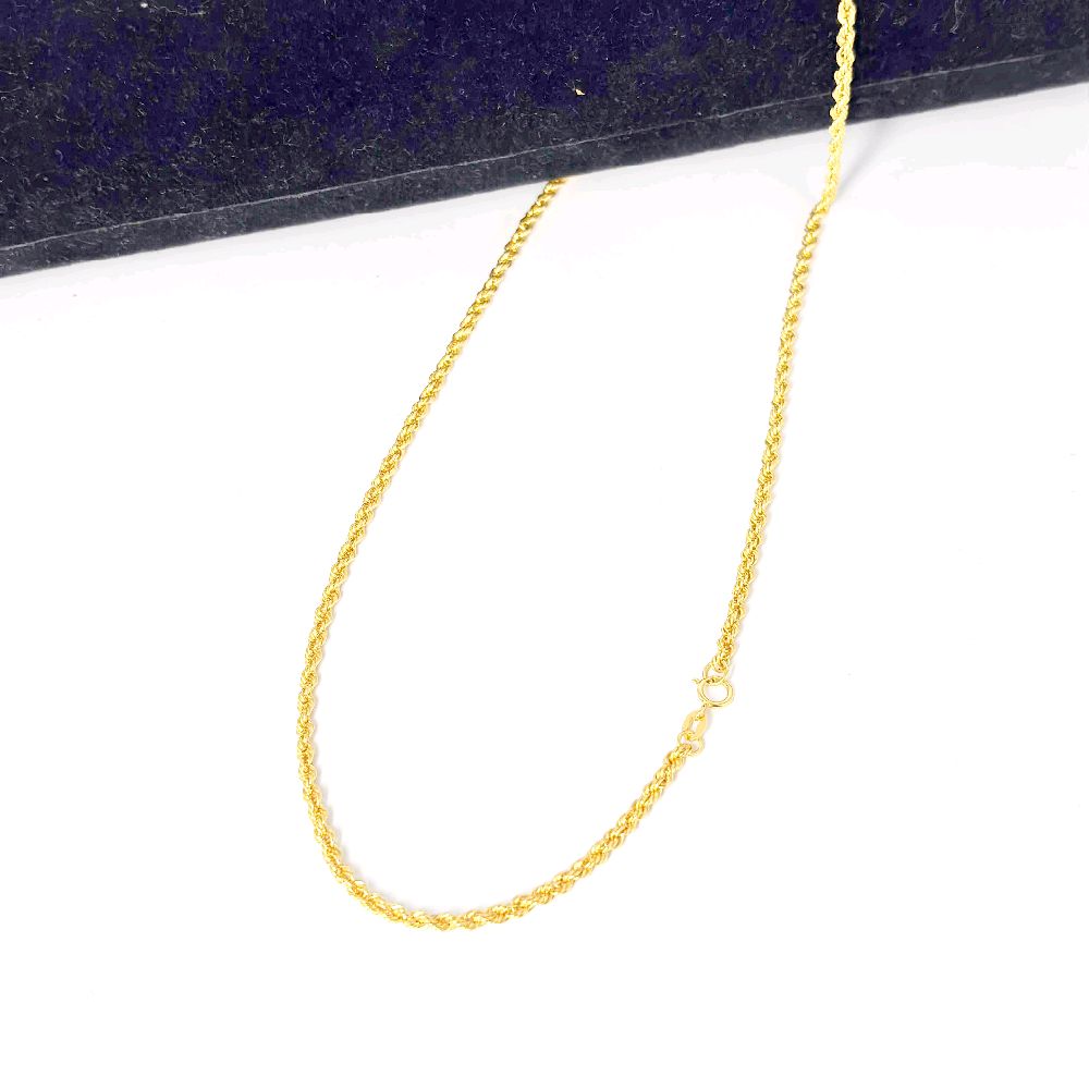 18k Saudi Gold Rope Chain Makapal 22