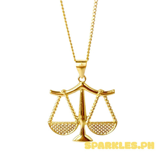 18k Saudi Gold Set Libra Pendant + Cadena Chain 22"