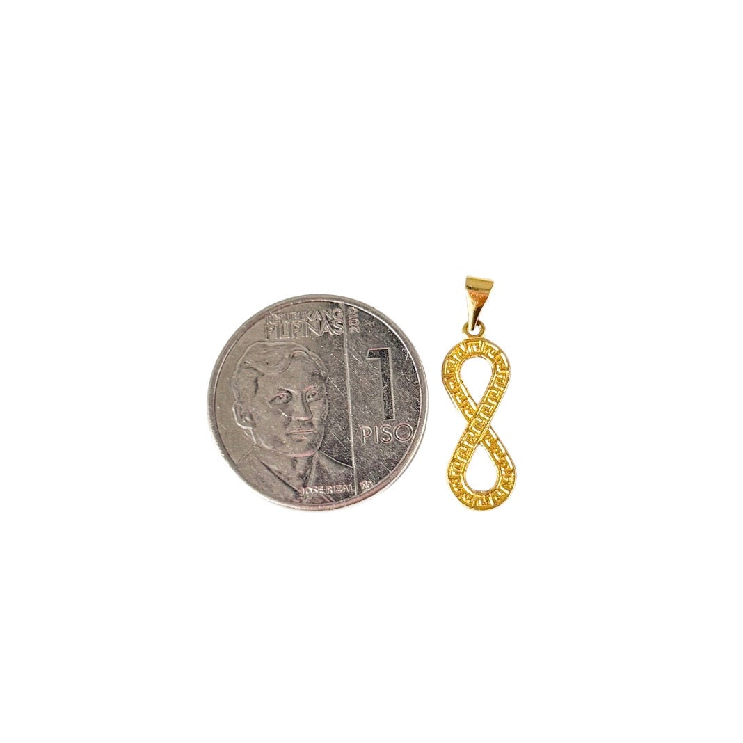 18k Saudi Gold Figaru Chain 18" + 18k Saudi Gold F Style INFINITY Pendant + 18k Saudi Gold Half Papeprclip Infinity Bracelet + 18k Saudi Gold SOLID Infinity Tictac