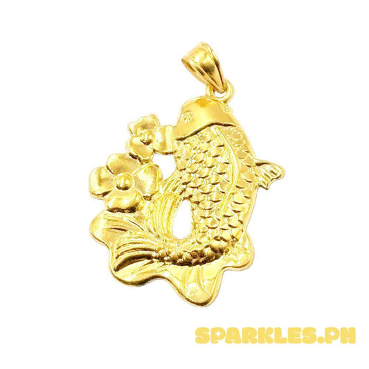 18k Saudi Gold Koi Fish Pendant - SKU-1MAKPRM0