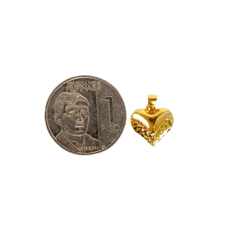 18k Saudi Gold V-Heart Pendant - SKU-1GG02YG8