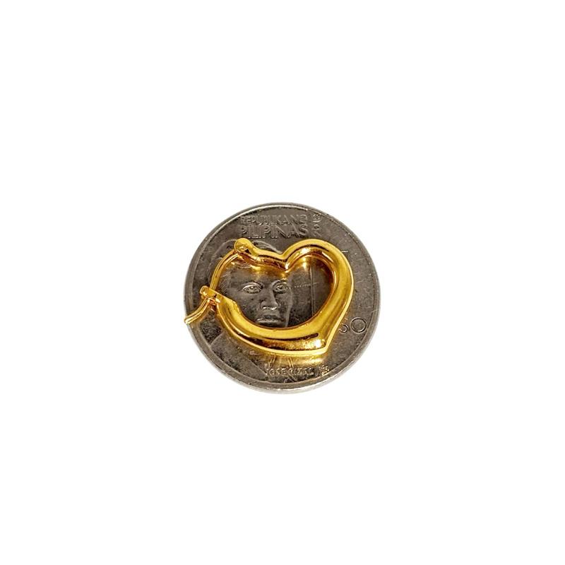 AMPAW/HOLLOW 18k Saudi Gold Heart Hoop Earring - SKUFE1626EAR