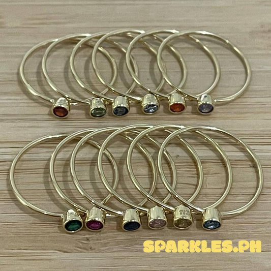 18k Saudi Gold Birth Stone Ring