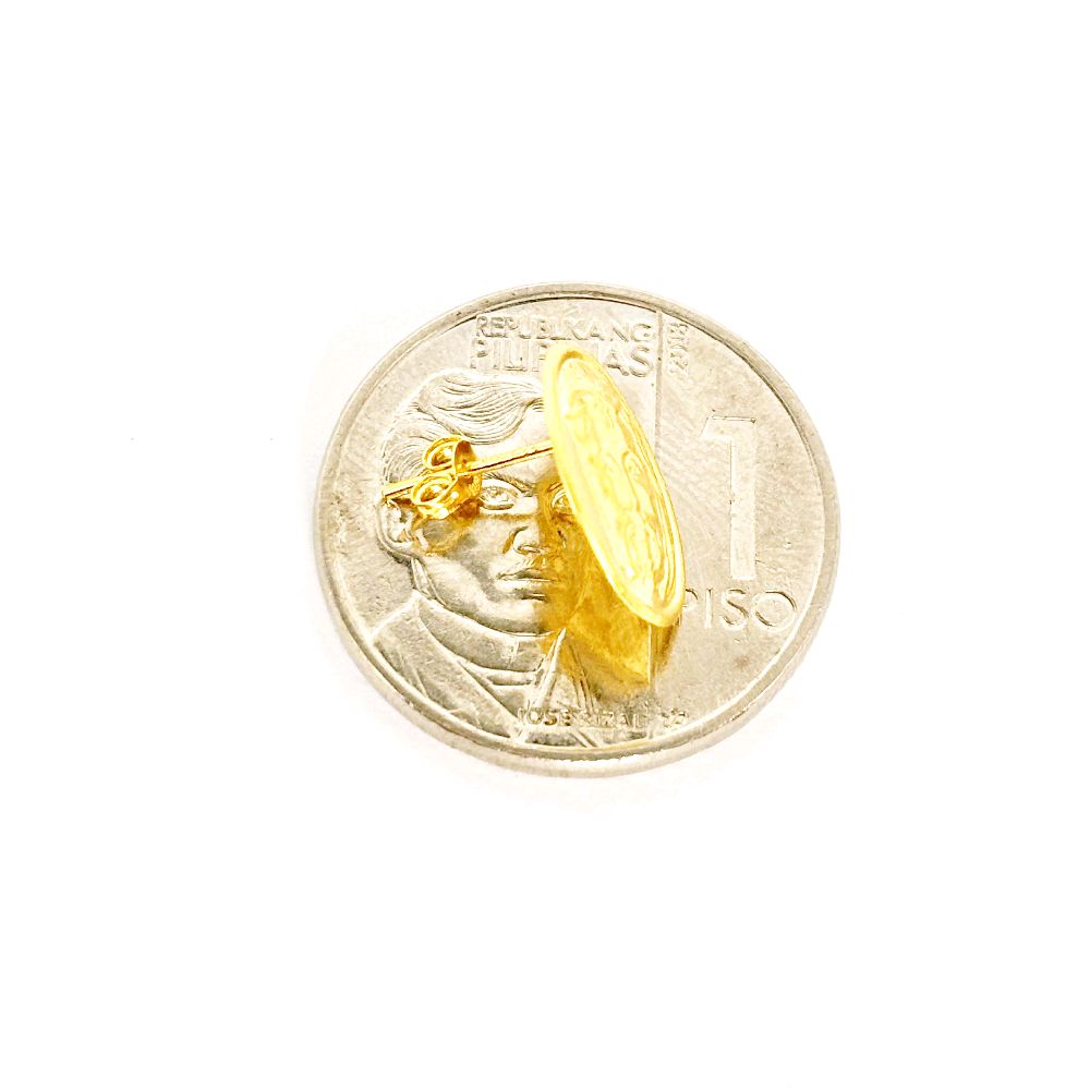 18k Saudi Gold Oval Jesus Earring  SKU - A776NBCH