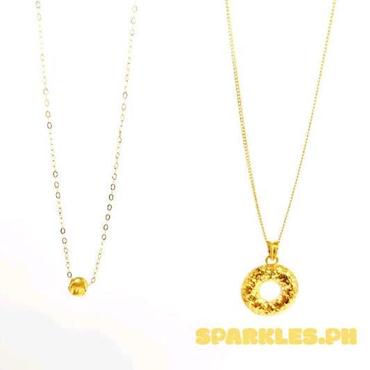 18k Saudi Gold Combo Sets Cat Eye + Tauco Chain lv1 & Donut HOLLOW+ Cadena Chain 20"