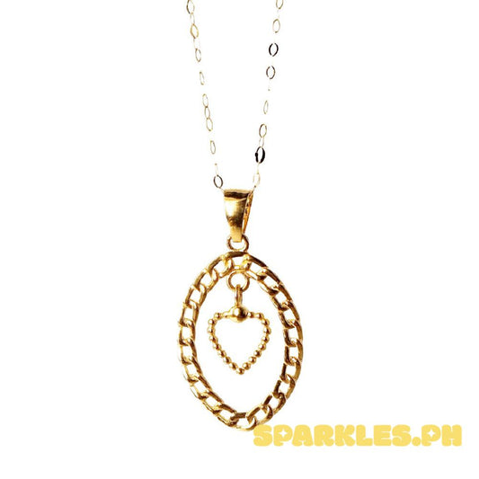 18k Saudi Gold Set Oval Heart + Tauco Chain lv1
