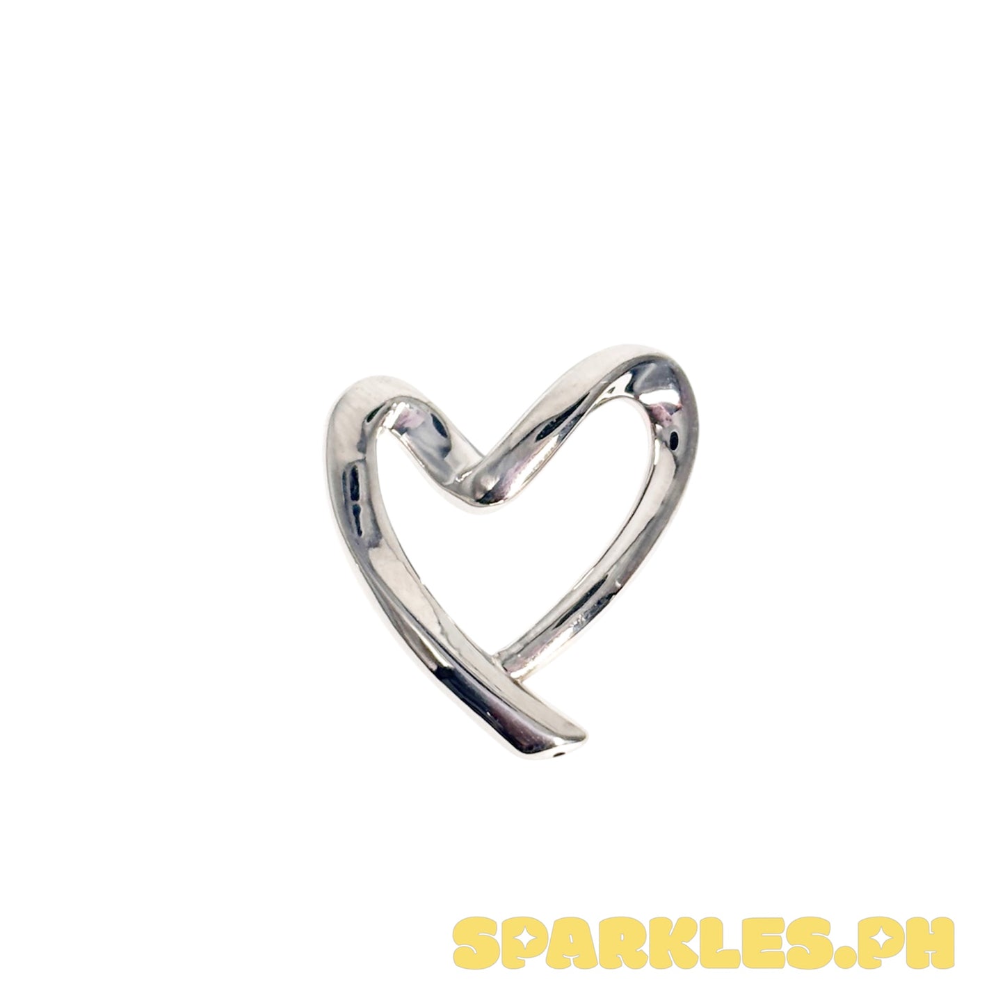 18k Saudi Gold AMPAW/HOLLOW White Gold Line Heart -
SKUAP2326PEN2