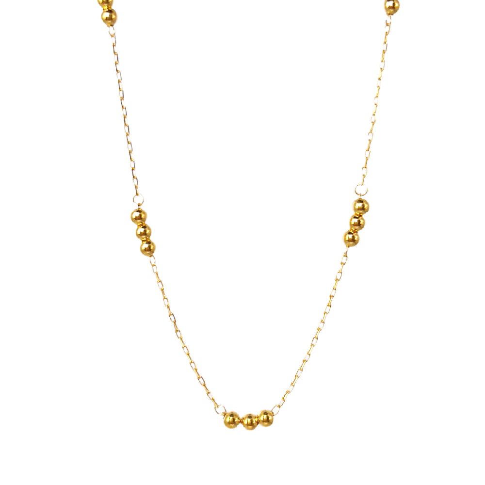 18k Saudi Gold Karkar Ball Chain - SKU-I7HJI32B