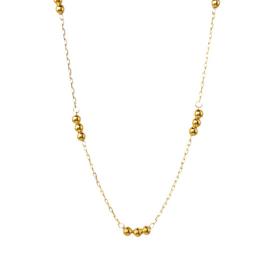18k Saudi Gold Karkar Ball Chain - SKU-I7HJI32B