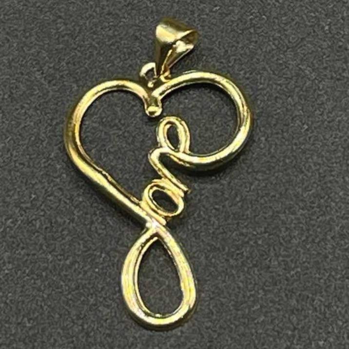 18k Saudi Gold Lover Pendant Solid Pawnable - SKU-ELOG7WJQ