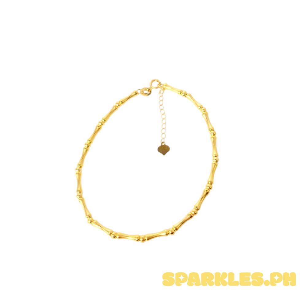 18k Saudi Gold Bamboo Bracelet - SKU-4KAQXH2Q