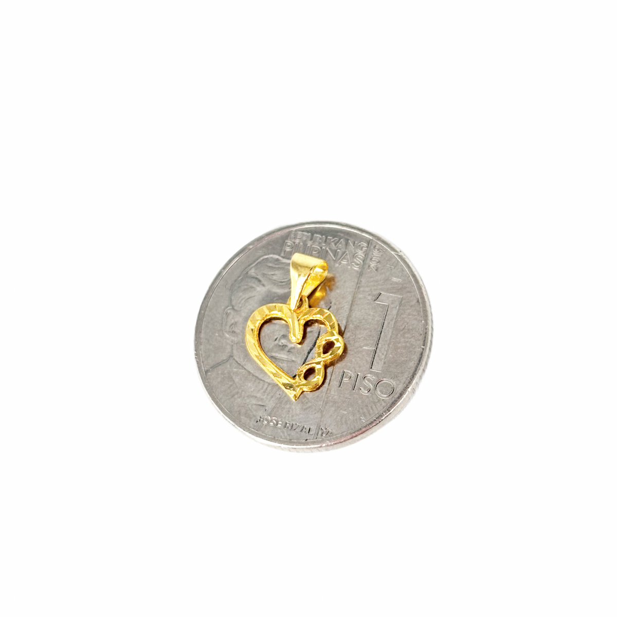 18k Saudi Gold Dancing Manipis V2 + 18k Saudi Gold Infinity Heart Pendant