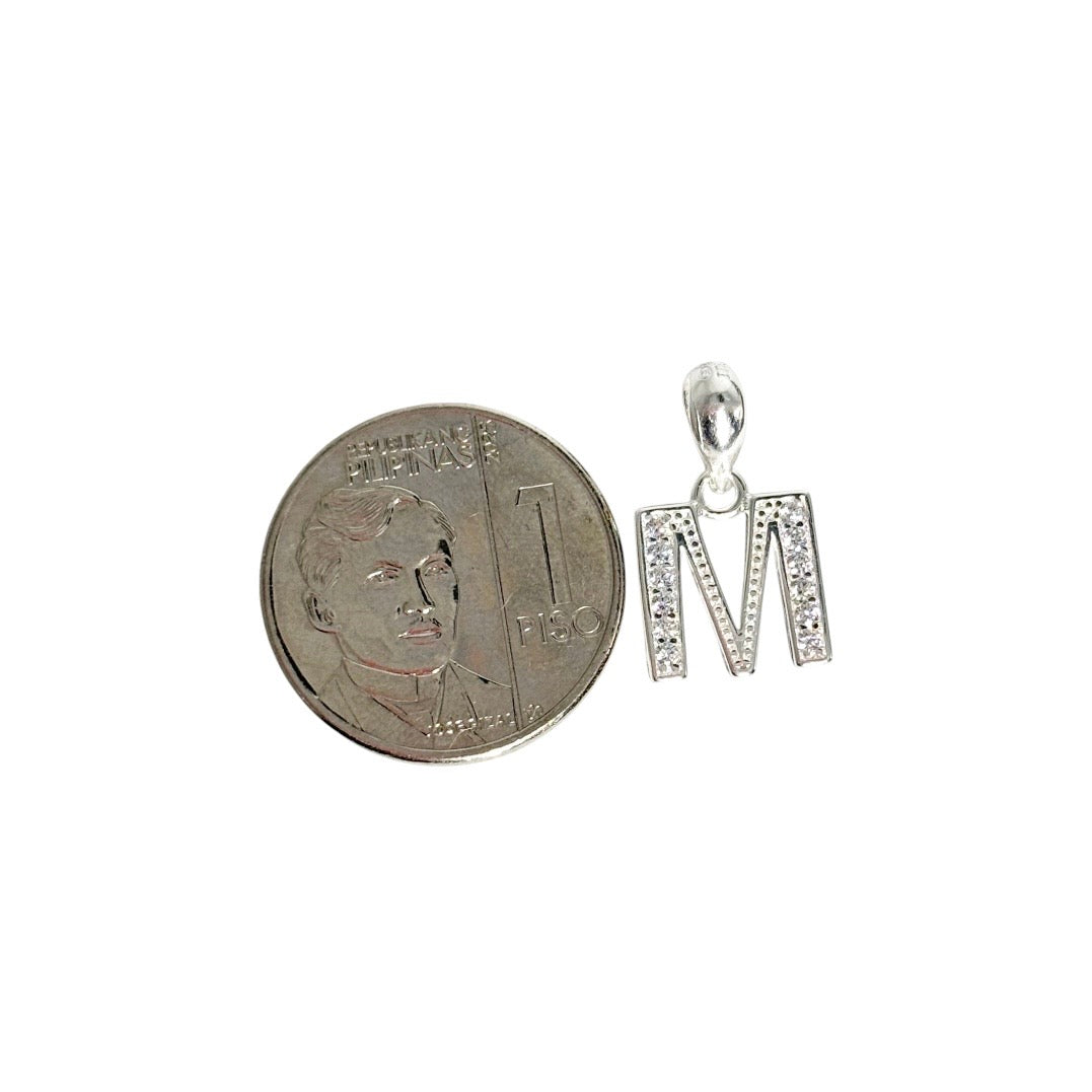MT - 92.5 Sterling Silver - Letter M Pendant