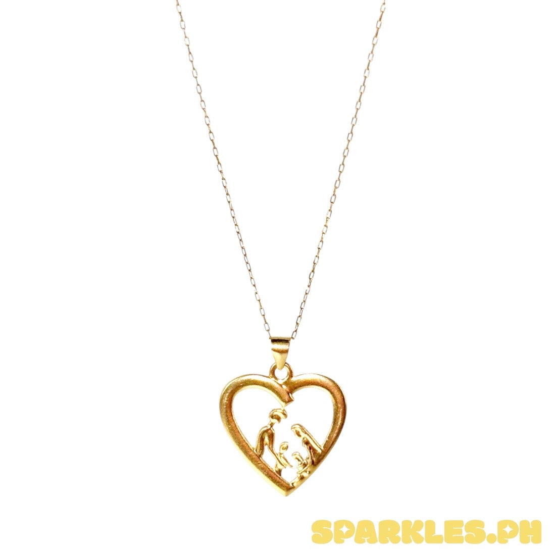 18k Saudi Gold Karkar Chain 18" + 18k Saudi Gold La Familia Pendant