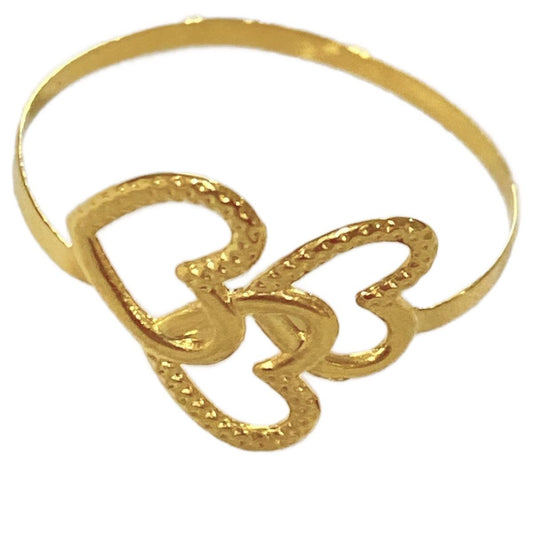 18k Saudi Gold Triple Heart Ring Pawnable