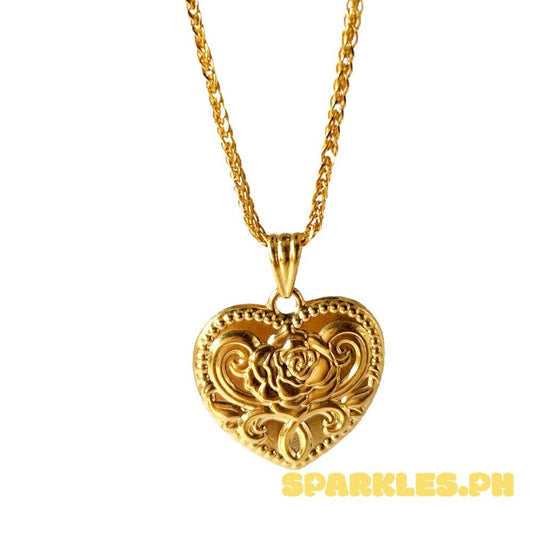 18k Saudi Gold Big Love Rose + Foxtail 18" V2