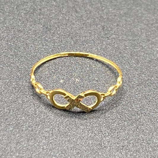 18k Saudi Gold Cadena Infinity Ring Solid Pawnable