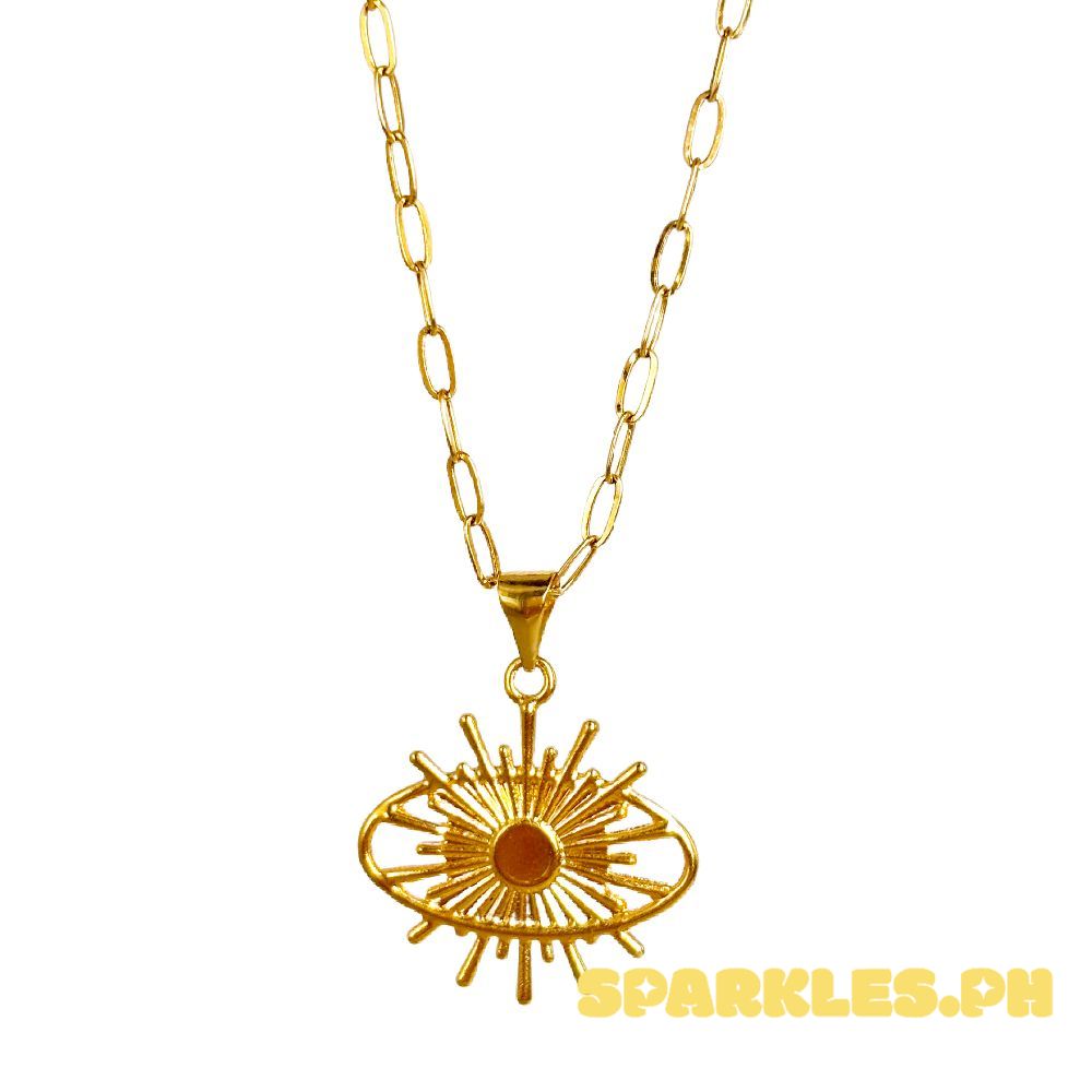 18k Saudi Gold Set Sunburst + Micro Paperclip Makapal 20"