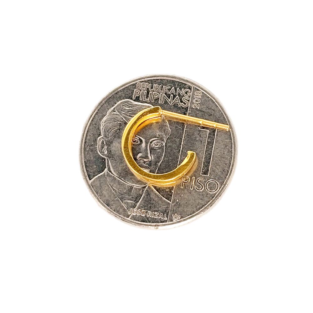 18k Saudi Gold Mini Hoop Earring - SKU-BPSZME5Q