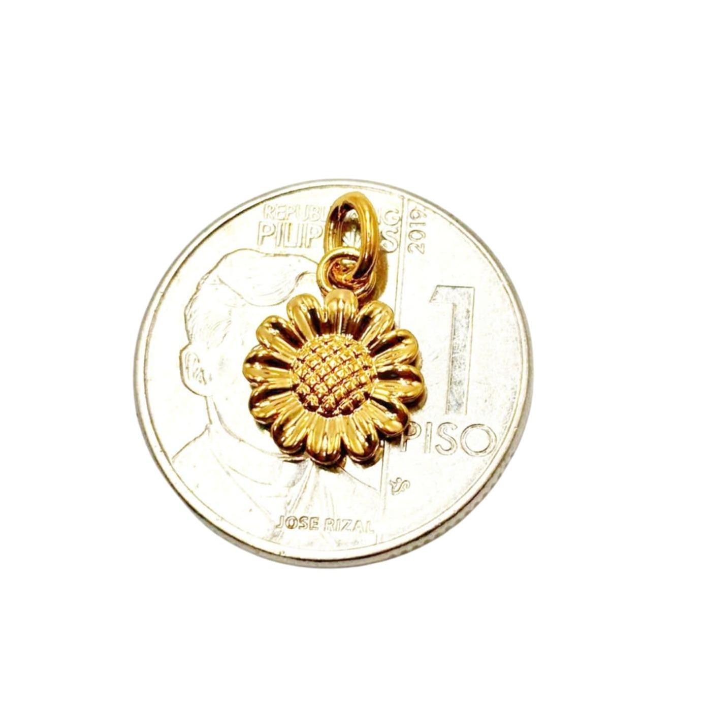 18k Saudi Gold Sunflower Style AMPAW Pendant - SKU-WRYNQ356