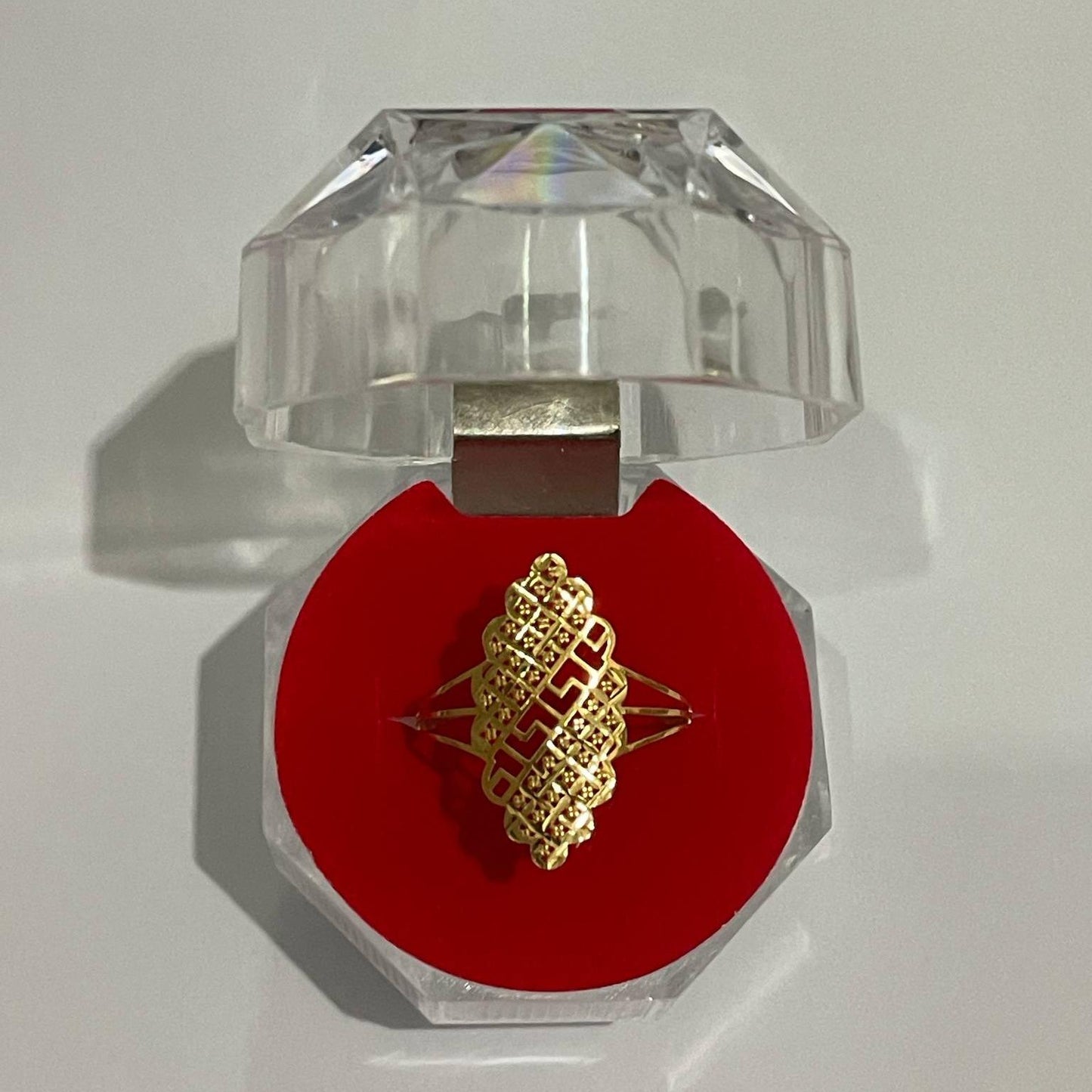 18k Saudi Gold Fenfen Greek Ring - SKU-AVPIWEMH