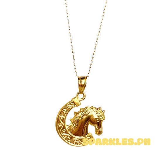 18k Saudi Gold Set Horseshoe + Karkar Chain 18"
