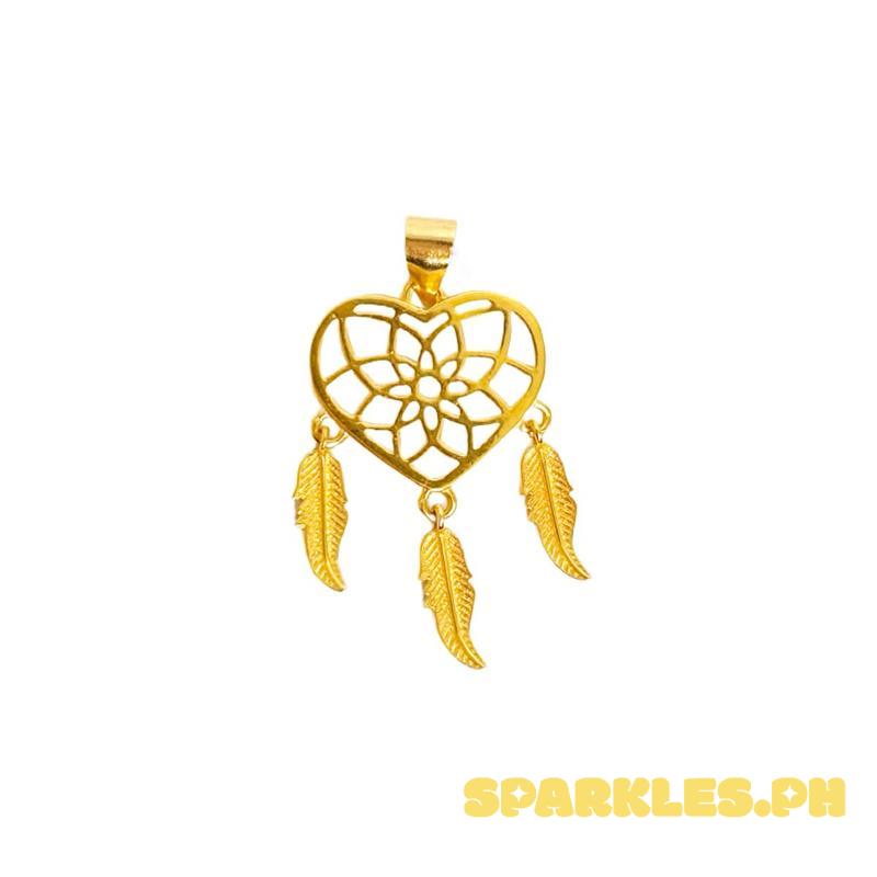 18k Saudi Gold Dream Heart Pendant - SKU-1P9OE3VC