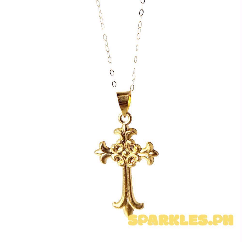 18k Saudi Gold Set Bloom Cross + Tauco Chain lv1