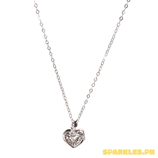 18k Natural Diamond - WG Dazzling Heart Necklace