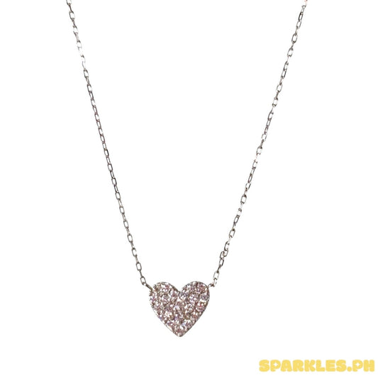 18k Natural Diamond - WG Centered Heart Necklace