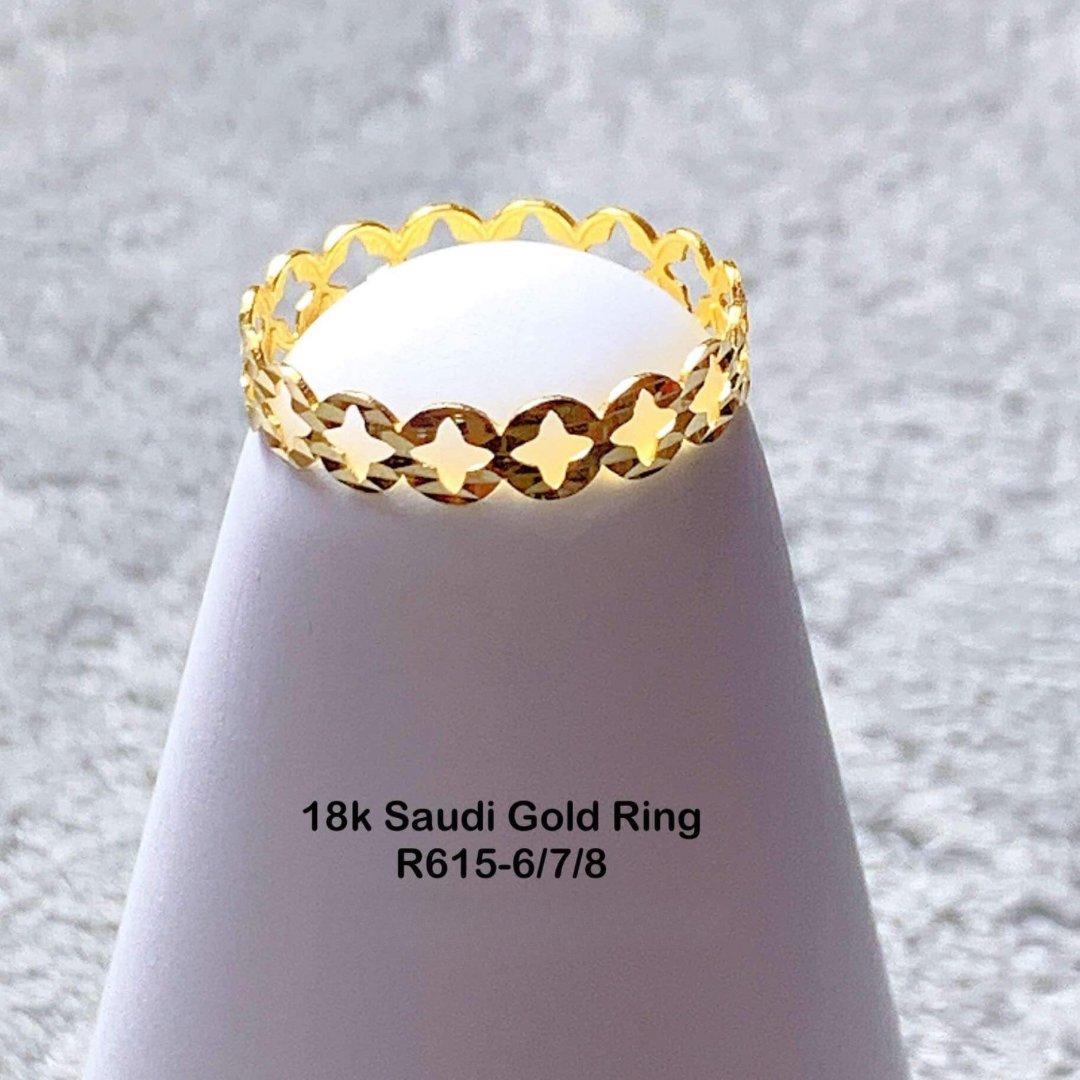 18k Saudi Gold #4 Solid Ring – Sparkles.ph