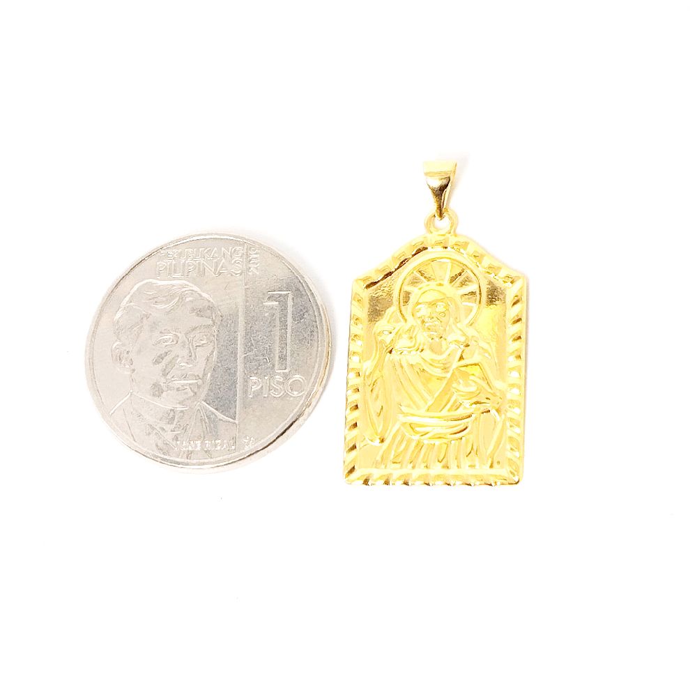 18k Saudi Gold Divine Frame Pendant - SKU-JP65U5LG